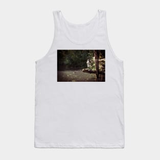 Magic lantern on wooden bridge by the lake Tank Top